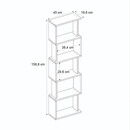 Βιβλιοθήκη Alvina Megapap Χρώμα Sapphire oak - Λευκό 45x19,6x158,8εκ.