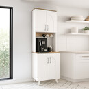 Έπιπλο Κουζίνας Kalira 2 Megapap Χρώμα Λευκό - Rota oak 60x40x196εκ.
