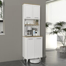 Έπιπλο Κουζίνας Potter 2 Megapap Χρώμα Λευκό - Rota oak 60x40x196,1εκ.