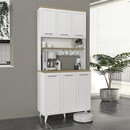 Έπιπλο Κουζίνας Potter 3 Megapap Χρώμα Λευκό - Rota oak 90x40x196,1εκ.