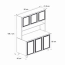 Έπιπλο Κουζίνας Potter 3 Megapap Χρώμα Λευκό - Rota oak 90x40x196,1εκ.