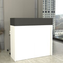 Γραφείο Υποδοχής - Reception Wilko Megapap με led Χρώμα Λευκό - Ανθρακί 113,6x42x110εκ.