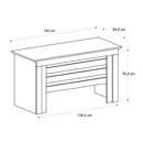 Γραφείο Εργασίας Epito Megapap Χρώμα Ανθρακί - Sepet oak 140x59,6x76,8εκ.