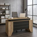 Γραφείο Εργασίας Remida Megapap Χρώμα Sepet oak - Ανθρακί 140x60x76,9εκ.