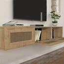 Έπιπλο Τηλεόρασης Επιτοίχιο Samuel Megapap Χρώμα Sapphire oak 180x31,4x28,6εκ.