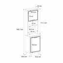 Έπιπλο Κουζίνας Potter 1 Megapap Χρώμα Λευκό - Rota oak 53,4x39,6x196,1εκ.