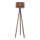 Φωτιστικό Δαπέδου Rosling Megapap Mdf/ύφασμα pvc Χρώμα Καρυδί - Πολύχρωμο 38x38x140εκ.