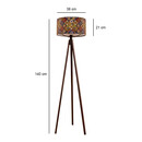 Φωτιστικό Δαπέδου Rosling Megapap Mdf/ύφασμα pvc Χρώμα Καρυδί - Πολύχρωμο 38x38x140εκ.