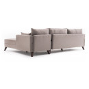 Γωνιακός Καναπές Bella Megapap Δεξιά Γωνία Υφασμάτινος Χρώμα Κρεμ 275x165x85εκ.