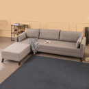 Γωνιακός Καναπές Bella Megapap Αριστερή Γωνία Υφασμάτινος Χρώμα Κρεμ 275x165x85εκ.