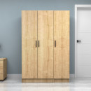 Ντουλάπα Ρούχων Vivian Megapap Τρίφυλλη Χρώμα Φυσικό Οξιάς 120x51,8x181εκ.