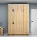 Ντουλάπα Ρούχων Vivian Megapap Τετράφυλλη με Πατάρι Χρώμα Φυσικό Οξιάς 160x51,8x240εκ.