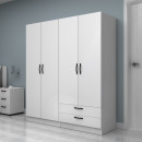 Ντουλάπα Ρούχων Vivian Megapap Τετράφυλλη με Συρτάρια Χρώμα Λευκό 160x51,8x181εκ.