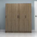 Ντουλάπα Ρούχων Vivian Megapap Τετράφυλλη Χρώμα Καρυδί 160x51,8x181εκ.