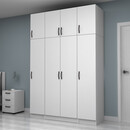 Ντουλάπα Ρούχων Vivian Megapap Τετράφυλλη με Πατάρι Χρώμα Λευκό 160x51,8x240εκ.