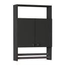 Ντουλάπι Μπάνιου Επιτοίχιο ela Megapap Χρώμα Ανθρακί 60x15x87εκ.