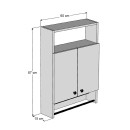 Ντουλάπι Μπάνιου Επιτοίχιο ela Megapap Χρώμα Sapphire oak 60x15x87εκ.