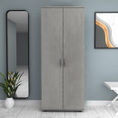 Ντουλάπα Ρούχων - Παπουτσοθήκη Eric Megapap Δίφυλλη Χρώμα Γκρι Σκυροδέματος 76x36x187εκ.