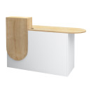 Γραφείο Υποδοχής - Reception Rezio Megapap Χρώμα Λευκό - Φυσικό Οξιάς 140x50x101,8εκ.