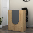 Γραφείο Υποδοχής - Reception Mezzo Megapap Χρώμα Φυσικό Οξιάς - Ανθρακί 90x40x110εκ.