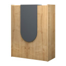 Γραφείο Υποδοχής - Reception Mezzo Megapap Χρώμα Φυσικό Οξιάς - Ανθρακί 90x40x110εκ.