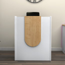 Γραφείο Υποδοχής - Reception Mezzo Megapap Χρώμα Λευκό - Φυσικό Οξιάς 90x40x110εκ.