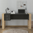 Γραφείο Εργασίας Fernando Megapap Χρώμα Ανθρακί - Sapphire oak 158,4x60x72,2εκ.