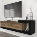 Έπιπλο Τηλεόρασης Επιτοίχιο Volare Megapap Χρώμα Καρυδί - Μαύρο 150x29,6x38,6εκ. Έπιπλο Τηλεόρασης Επιτοίχιο Volare Megapap Χρώμα Καρυδί - Μαύρο 150x29,6x38,6εκ.