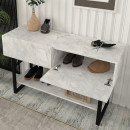 Κονσόλα Aron Megapap Χρώμα Λευκό εφέ Μαρμάρου 138,8x41x75,7εκ. Κονσόλα Aron Megapap Χρώμα Λευκό εφέ Μαρμάρου 138,8x41x75,7εκ.