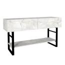 Κονσόλα Aron Megapap Χρώμα Λευκό εφέ Μαρμάρου 138,8x41x75,7εκ. Κονσόλα Aron Megapap Χρώμα Λευκό εφέ Μαρμάρου 138,8x41x75,7εκ.