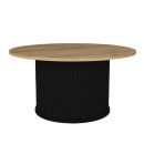 Τραπεζάκι Σαλονιού Bohema Megapap Χρώμα Μαύρο - Sepet oak Ø85x43,2εκ.