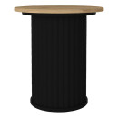 Τραπεζάκι Βοηθητικό Bohema Megapap Χρώμα Μαύρο - Sepet oak Ø50x53,2εκ.