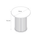 Τραπεζάκι Βοηθητικό Bohema Megapap Χρώμα Μαύρο - Sepet oak Ø50x53,2εκ.