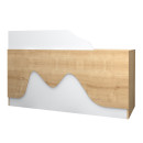 Γραφείο Υποδοχής - Reception Lione Megapap Χρώμα Φυσικό Οξιάς - Λευκό 160x60x100εκ.