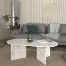 Τραπεζάκι Σαλονιού Cortado Megapap Χρώμα Λευκό εφέ Μαρμάρου 120x60x39,6εκ.
