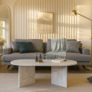 Τραπεζάκι Σαλονιού Cortado Megapap Χρώμα Λευκό εφέ Μαρμάρου 120x60x39,6εκ.