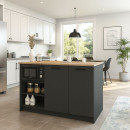 Τραπέζι - Πάγκος Κουζίνας Peres Megapap Χρώμα Ανθρακί - Sepet oak 150x70x91,8εκ.