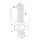 Έπιπλο Εισόδου Naro Megapap Χρώμα Λευκό - Sepet oak 90x35x204,2εκ.