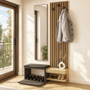 Έπιπλο Εισόδου Dumont Megapap Χρώμα Ανθρακί - Sepet oak 104,8x35x198εκ.