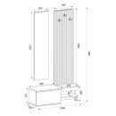 Έπιπλο Εισόδου Dumont Megapap Χρώμα Ανθρακί - Sepet oak 104,8x35x198εκ.