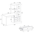 Γραφείο Εργασίας Mantra Megapap Χρώμα Λευκό 150x60x152εκ.