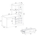 Γραφείο Εργασίας Mantra Megapap Χρώμα Ανθρακί 150x60x152εκ.