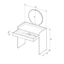 Τουαλέτα με Καθρέπτη Curve Megapap Χρώμα Λευκό 90x47x142εκ.