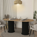 Τραπέζι Bohema Megapap Χρώμα Μαύρο - Sepet oak 180x90x77,7εκ.