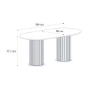 Τραπέζι Bohema Megapap Χρώμα Μαύρο - Sepet oak 180x90x77,7εκ.