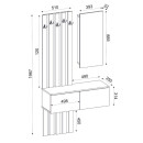 Έπιπλο Εισόδου Kanso Megapap Χρώμα Λευκό 100x35x196,7εκ.