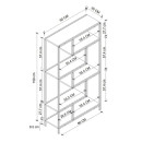 Βιβλιοθήκη Larissa Megapap Χρώμα Μαύρο - Pine oak 90x30x159εκ.