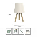 Φωτιστικό Επιτραπέζιο Ξύλινο - Πλαστικό Χρώμα Μπεζ Ø18x34εκ.