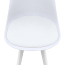 Καρέκλα Τραπεζαρίας Viva Megapap pp - pu Λευκό - Ξύλινο Λευκό Πόδι 48,5x54x80εκ.