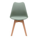 Καρέκλα Τραπεζαρίας Viva Megapap pp - pu Φυστικί - Ξύλινο Φυσικό Πόδι 48,5x54x80εκ.